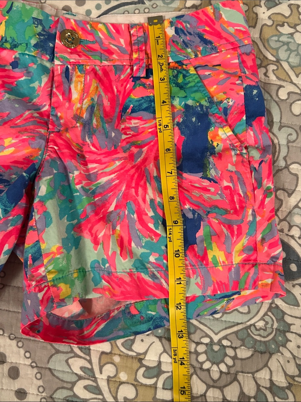 Lilly Pulitzer Callahan Neon Pink Multi-Color Floral Print Shorts - Picture 9 of 12